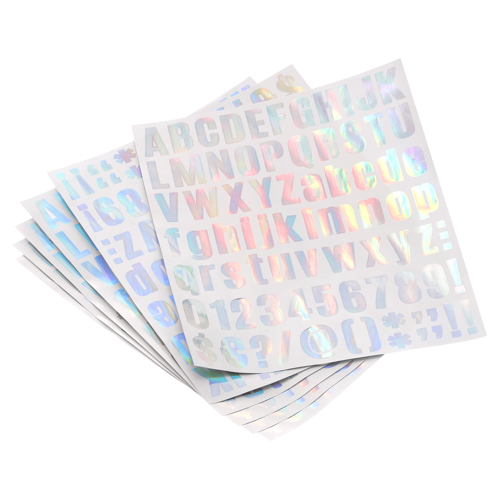 Uxcell Letter Alphabet Number Stickers, Reflective Glitter Silver 1 Inch 81  Count/Sheet,8pcs 